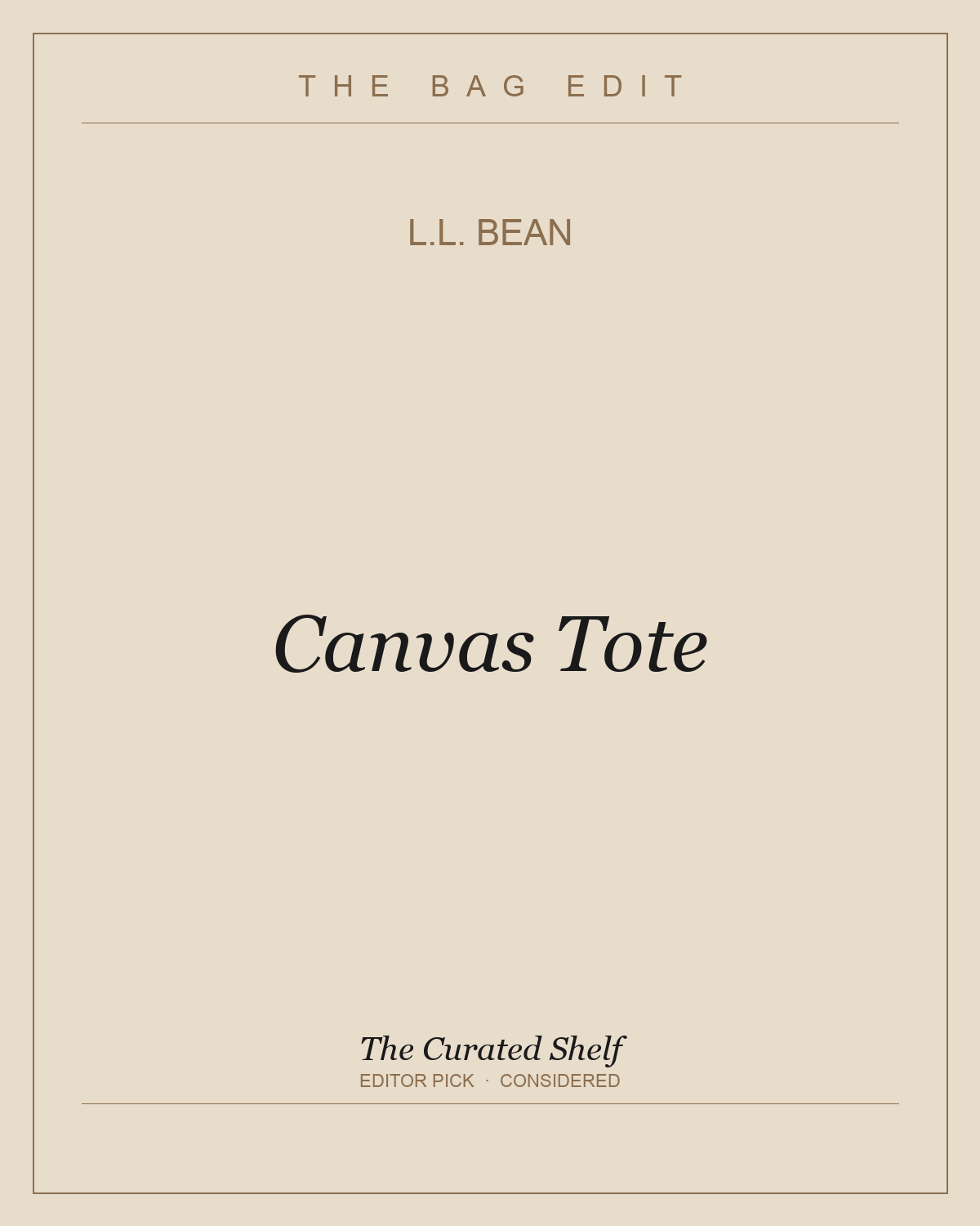 Canvas Tote by L.L. Bean