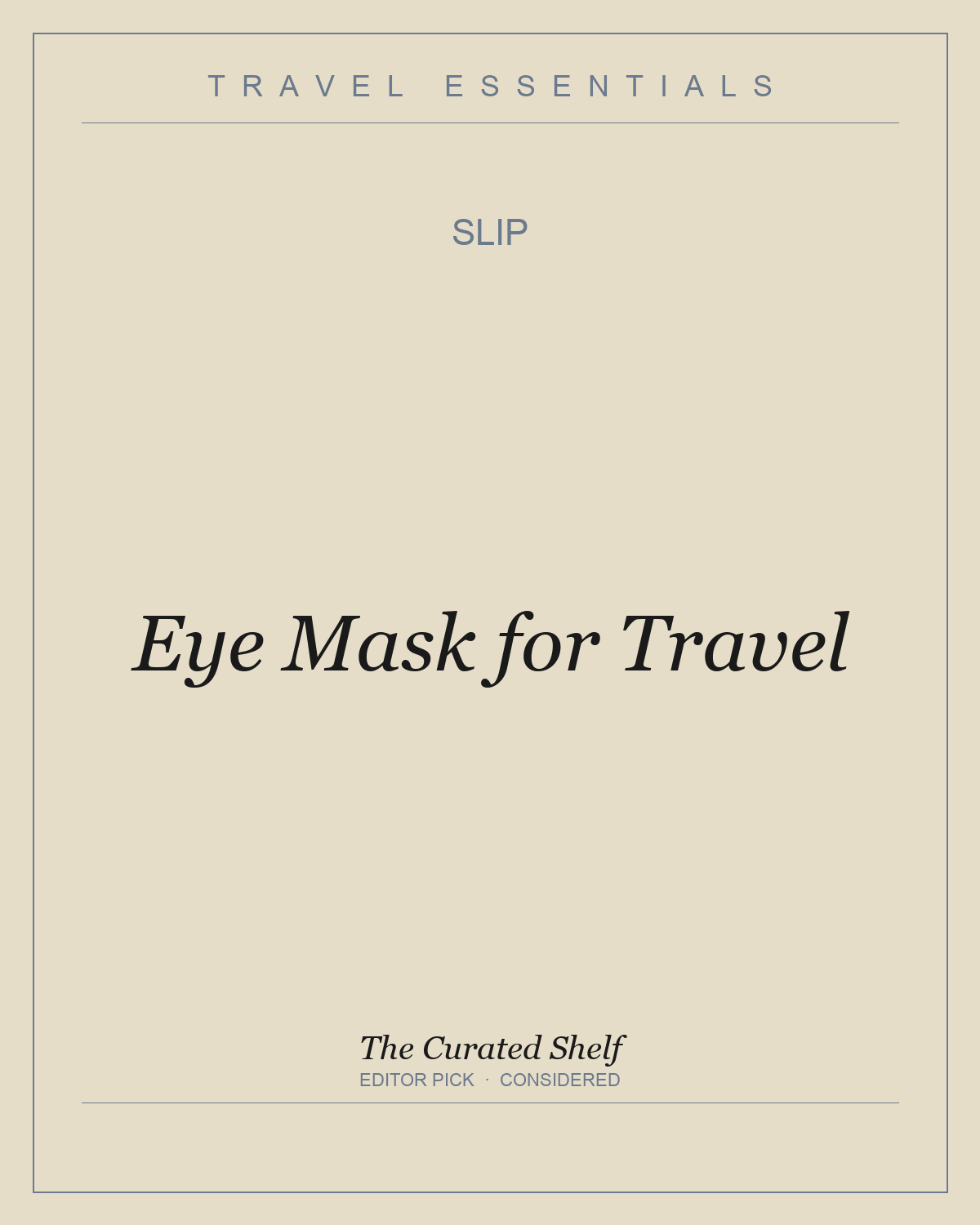 Eye Mask for Travel by Slip